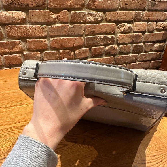 Kate Spade Knightsbridge Doris Purse Gray Crocodile Crossbody/Top Hold Preloved - Picture 9 of 16